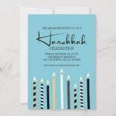 Modern Happy Hanukkah Candles Holiday Party Kaart (Voorkant)
