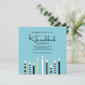Modern Happy Hanukkah Candles Holiday Party Kaart (Staand voorkant)