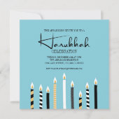 Modern Happy Hanukkah Candles Holiday Party Kaart (Voorkant)