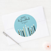 Modern Happy Hanukkah Candles Holiday Sticker (Envelop)