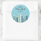 Modern Happy Hanukkah Candles Holiday Sticker (Tas)