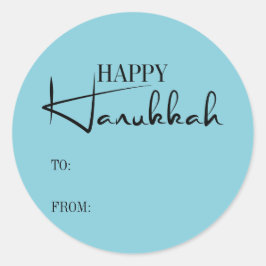 Modern Happy Hanukkah Candles Holiday Sticker