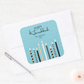Modern Happy Hanukkah Candles Holiday Sticker (Envelop)