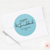 Modern Happy Hanukkah Candles Holiday Sticker (Envelop)