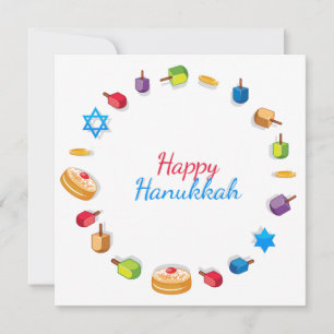 Modern Happy Hanukkah Dreidel Star Sufganiyah