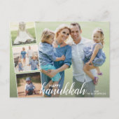 Modern Happy Hanukkah Hand Lettered Photo Collage Briefkaart (Voorkant)