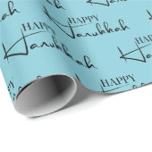 Modern Happy Hanukkah Holiday Wrapping Paper Cadeaupapier (Rol Hoek)
