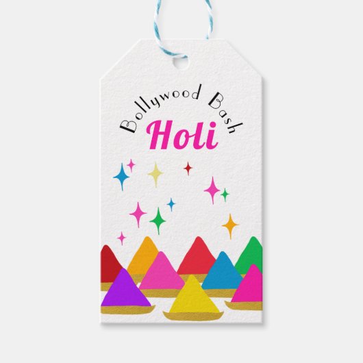 Modern Happy Holi Hindu Festival Colors Design Cadeaulabel (Voorkant)
