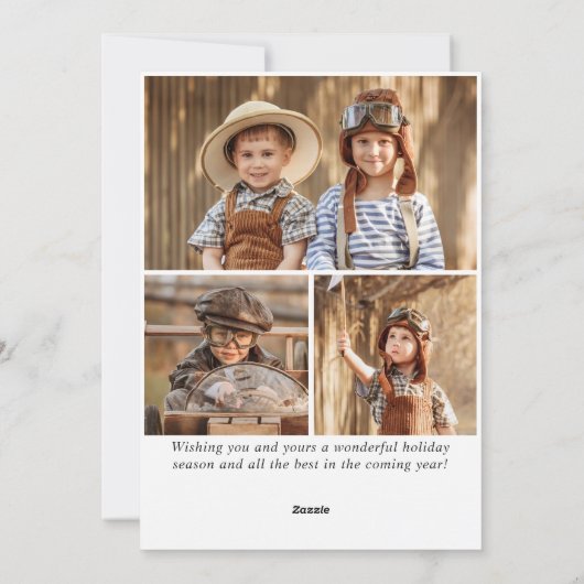 Modern Happy Holidays 4 PHOTO Christmas Greeting Feestdagenkaart (Achterkant)
