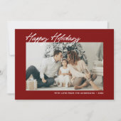 Modern Happy Holidays Custom Message & Photo Feestdagenkaart (Voorkant)