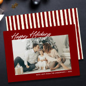 Modern Happy Holidays Custom Message & Photo Feestdagenkaart