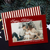Modern Happy Holidays Custom Message & Photo Feestdagenkaart