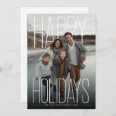 Modern Happy Holidays Photo Feestdagenkaart (Voorkant / Achterkant)