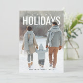 Modern Happy Holidays Photo Feestdagenkaart (Staand voorkant)