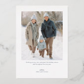 Modern Happy Holidays Photo Folie Feestdagenkaart (Achterkant)