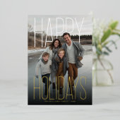 Modern Happy Holidays Photo Folie Feestdagenkaart (Staand Voorkant)