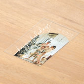 Modern Happy Holidays Photo Holiday Card Acryl Uitnodigingen (Laagn)