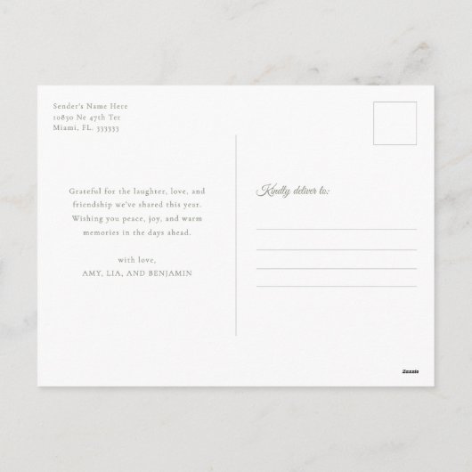 Modern Happy Holidays Photo Minimal Calligraphy Feestdagenkaart (Achterkant)