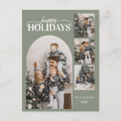 Modern Happy Holidays Photo Minimal Calligraphy Feestdagenkaart (Voorkant)