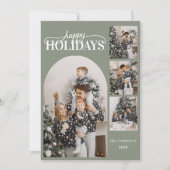 Modern Happy Holidays Photo Simple Calligraphy Feestdagenkaart (Voorkant)