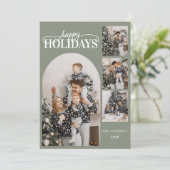 Modern Happy Holidays Photo Simple Calligraphy Feestdagenkaart (Staand voorkant)