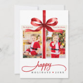 Modern Happy Holidays Red Minimalist Feestdagenkaart (Voorkant)