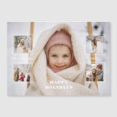 Modern Happy Holidays Thin Line Border 5-Photo (Voorkant)