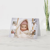 Modern Happy Holidays Thin Line Border 5-Photo Feestdagen Kaart (Voorkant)
