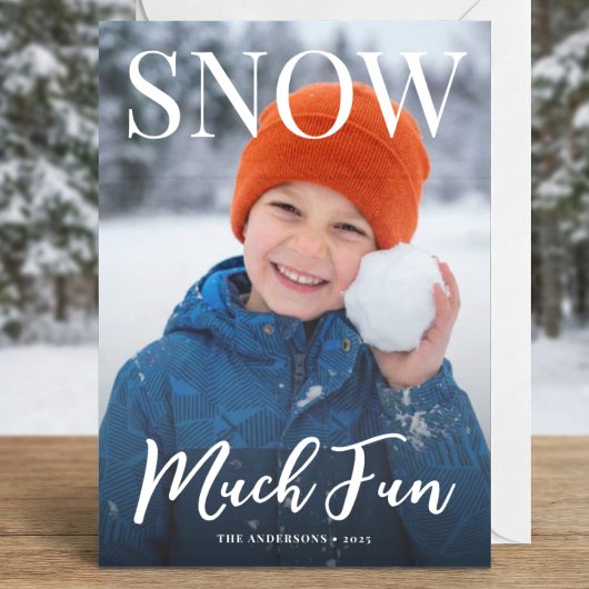 Modern Happy Holidays winter Photo Holiday  Feestdagenkaart