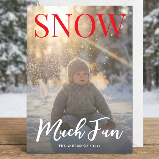 Modern Happy Holidays winter Photo Holiday  Feestdagenkaart