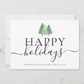 Modern Happy Holidays Woodland Business Logo Feestdagenkaart (Voorkant)