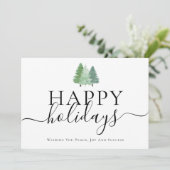 Modern Happy Holidays Woodland Business Logo Feestdagenkaart (Staand voorkant)