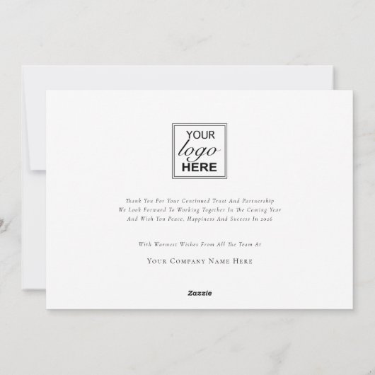 Modern Happy Holidays Woodland Business Logo Feestdagenkaart (Achterkant)