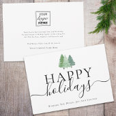 Modern Happy Holidays Woodland Business Logo Feestdagenkaart