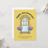 Modern Happy Housiever Client Home Jubileum Kaart (Voorkant / Achterkant in situ)