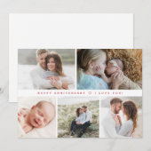 Modern Happy jubileum Custom familie Foto's Feestdagenkaart (Voorkant / Achterkant)