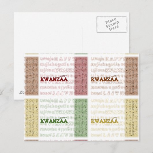 Modern Happy Kwanzaa Briefkaart (Voorkant / Achterkant)