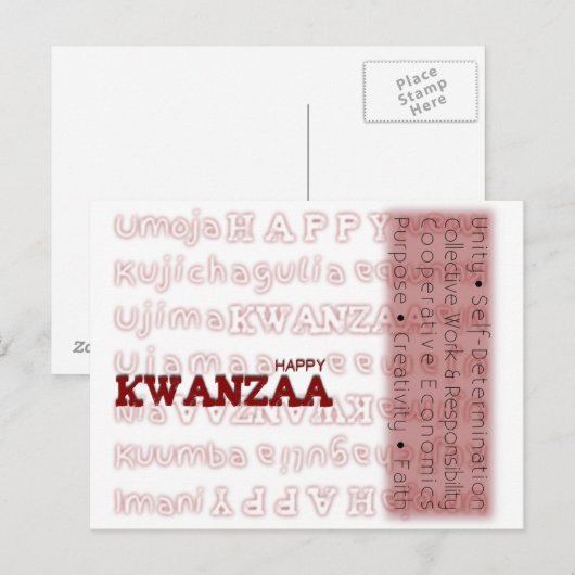 Modern Happy Kwanzaa Briefkaart (Voorkant / Achterkant)