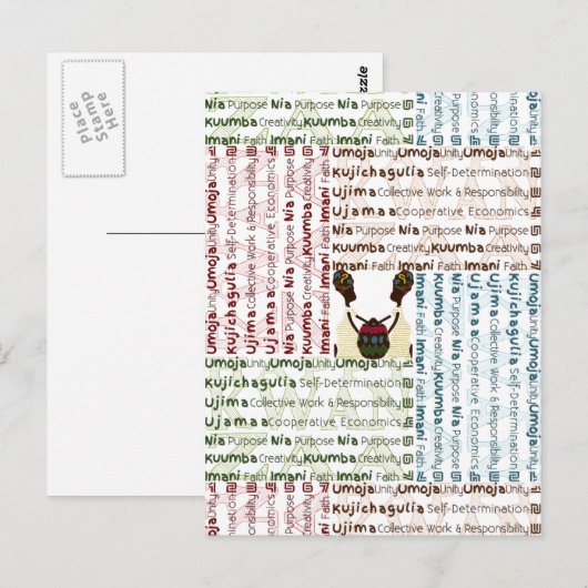 Modern Happy Kwanzaa Briefkaart (Voorkant / Achterkant)