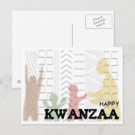 Modern Happy Kwanzaa Briefkaart (Voorkant / Achterkant)