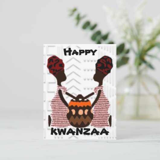 Modern Happy Kwanzaa Briefkaart (Staand voorkant)