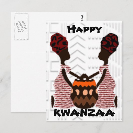 Modern Happy Kwanzaa Briefkaart (Voorkant / Achterkant)