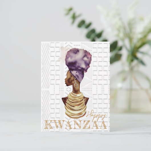 Modern Happy Kwanzaa Briefkaart (Staand voorkant)