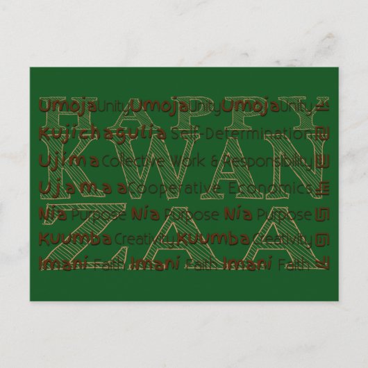Modern Happy Kwanzaa Feestdagenkaart (Voorkant)