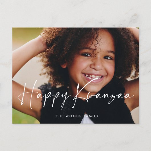 Modern Happy Kwanzaa foto Holiday Briefkaart (Voorkant)