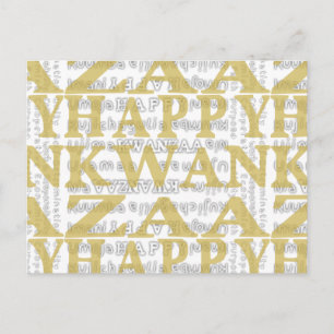 Modern Happy Kwanzaa Gold Briefkaart