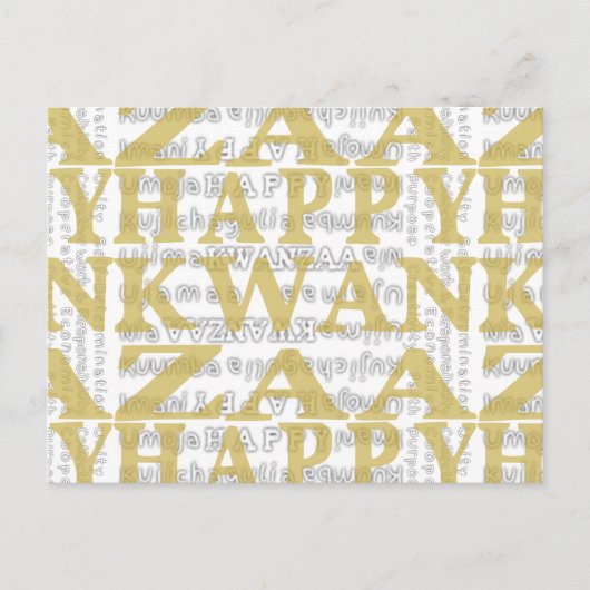Modern Happy Kwanzaa Gold Briefkaart (Voorkant)