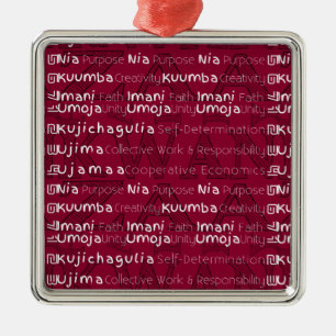 Modern Happy Kwanzaa Metalen Ornament