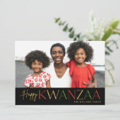Modern Happy Kwanzaa Photo Holiday Card Feestdagenkaart (Staand voorkant)