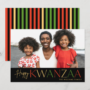 Modern Happy Kwanzaa Photo Holiday Card Feestdagenkaart
